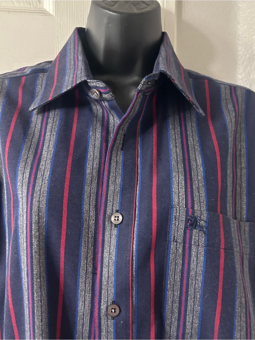 Burberry Brit Striped Dress Button Down Mens Shirt size L - Picture 5 of 6